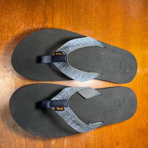 Mens Teva Mush II Flip Flops #4168 Blue Black Sz 12 Nice Sandals! Blue Black - Picture 8 of 10